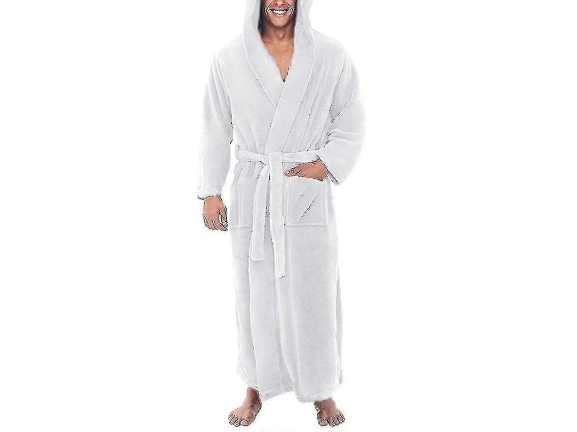 Pijama De Invierno Para Hombre Con Capucha Y Bañador Largo De Forro Polar Suave.