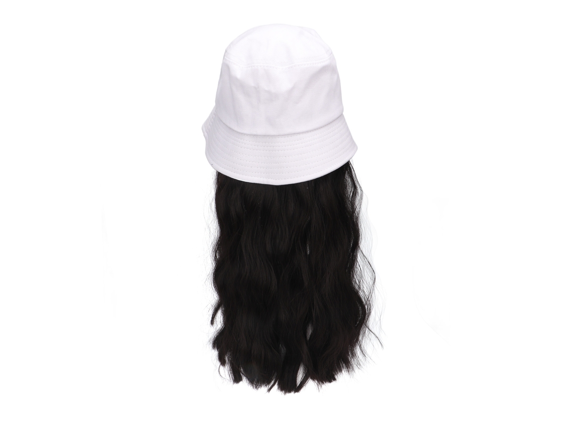 Peluca Con Gorro Rizado Negro Marrón Para Mujeres De Textura Mate Y Diseño Desmontable