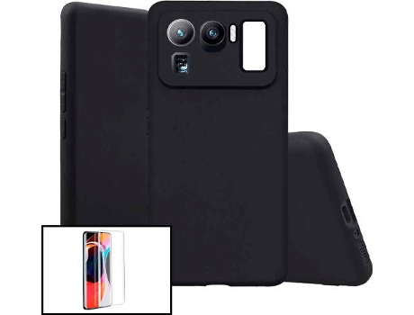 Kit Protector de Pantalla de Vidrio Templado + Carcasa Xiaomi Mi 11 Ultra PHONECARE Silicona Negro