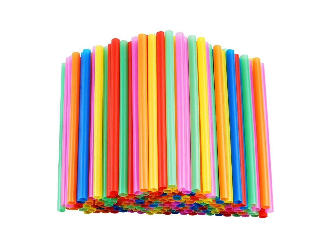 200 Canudos Grandes Para Smoothies, Canudos Grandes De Boca Larga Descartáveis E Coloridos. 