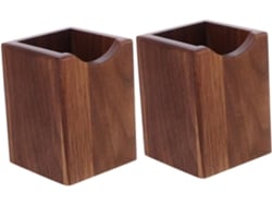 Portalápices De Madera De Nogal Negro (2 Piezas)