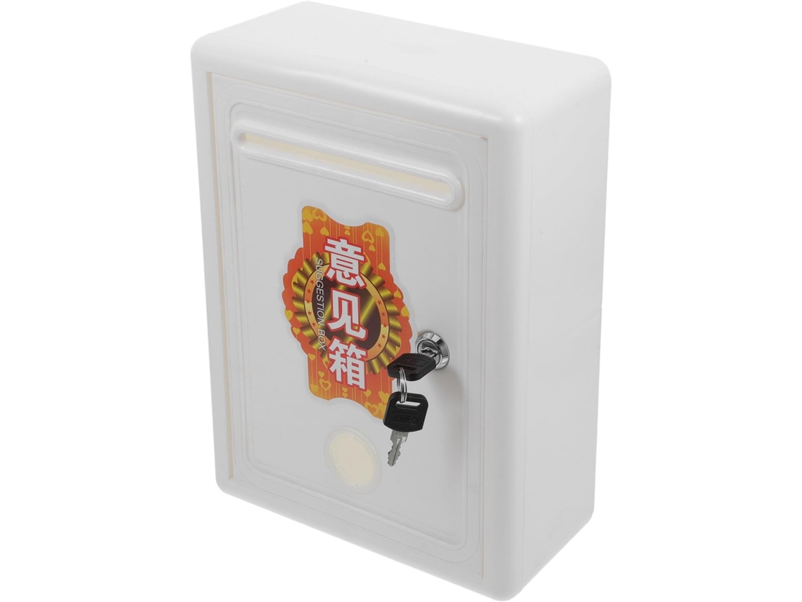 Buzón de pared blanca, con cerradura e impermeable, fabricado en metal y plástico, elegante