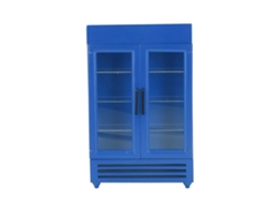 2026 Nevera De Muñecas Simulada Exquisita Portátil Miniatura De Madera Para Casa De Muñecas 1:12 Azul