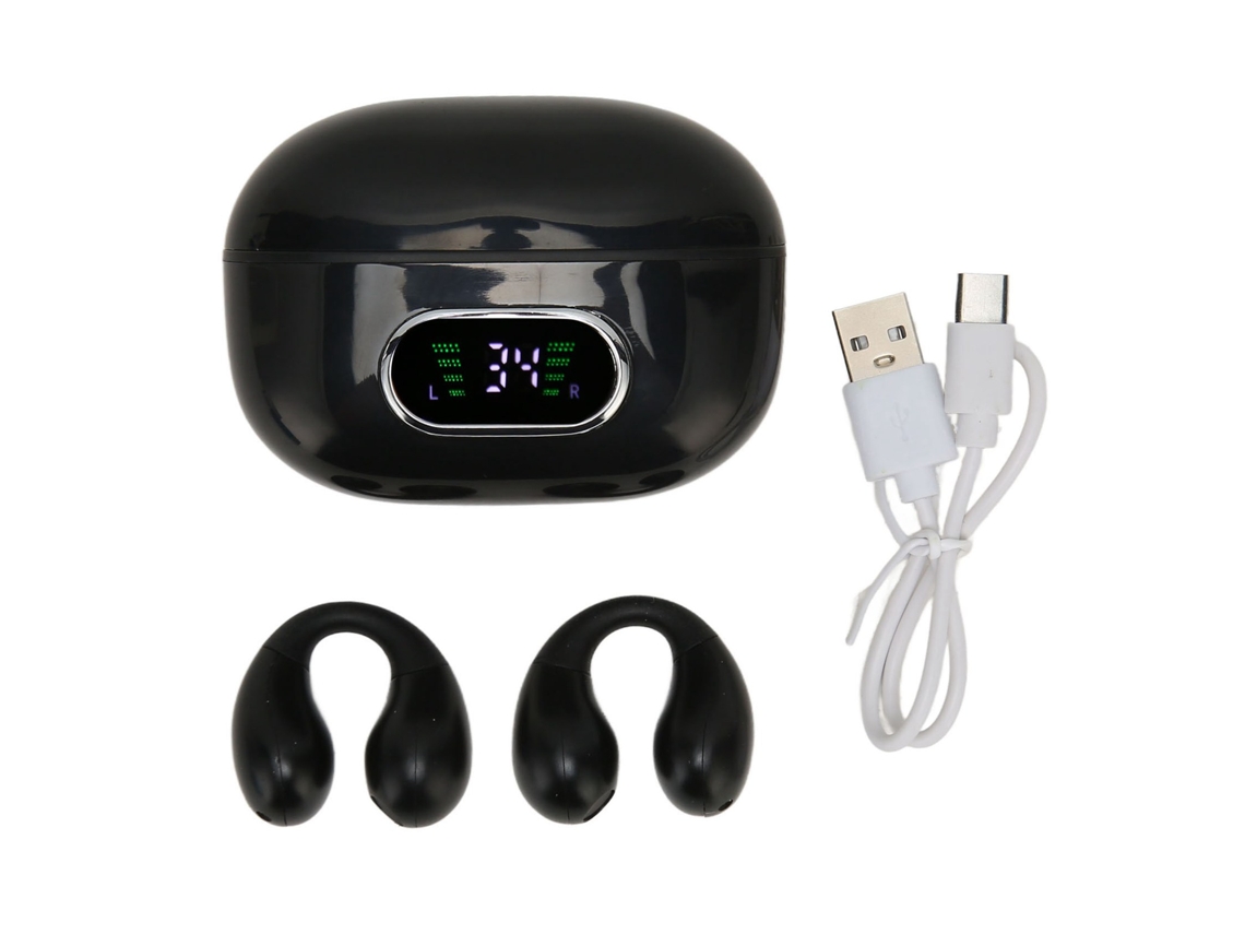 Fone De Ouvido Tradutor Bluetooth 144 Idiomas Clip On Estéreo Com Case De Carregamento Para Android Ios Preto