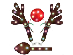 2026altiro-kit De Astas Con Luces Led Para Coche, Accesorios Navideños Con Nariz Roja Y Cola Marrón.