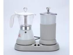 Máquina De Café Espresso Eléctrica Automática Mini Para Casa, Con Espumador De Leche, Cafetera Moka (blanca)