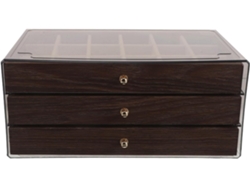 Caixa De Joias Vintage De Madeira Com 3 Níveis E Gavetas Resistentes Para Armazenamento, Ideal Para Mulheres. Design Exclusivo.