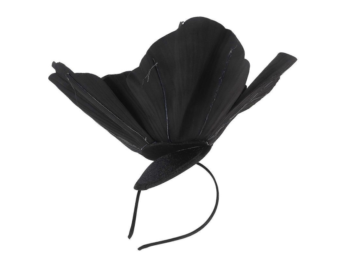 Sombrero De Fiesta Con Flor Grande Para Mujer Diseño Elegante Negro 35x35x26cm 45,00x45,00x26,00cm Negro