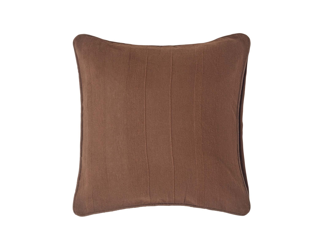 Homescapes Cotton Rajput Ribbed Chocolate Cushion Cover 45x45 Cm