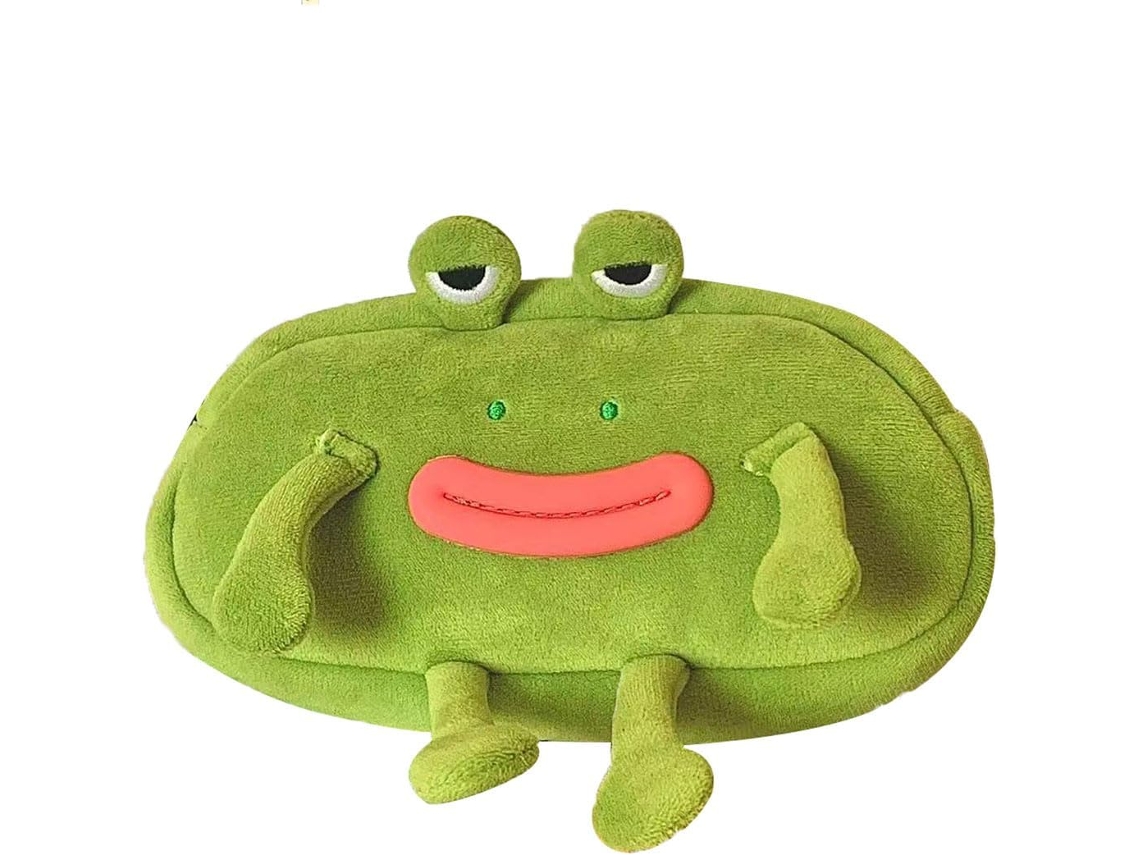 Estuche para lápices con cremallera, con forma de rana y ojos grandes – 1 pieza Hexinyigjly