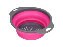Cesta Escurridora Plegable De Silicona Con Asa Para Frutas Y Verduras, Cocina Pequeña, Rojo/rosa