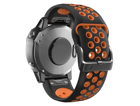 Correa de Silicona dos colores liberación rápida para Garmin Tactix Delta/Enduro/Fenix 7X/Fenix 7X - negro/naranja