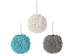 2026-45311-toalla De Mano Linjou Hanging Microfibra Sin Pelusas Absorbente Dura Rápida Secado 3 Paquete Blanco Azul Gris