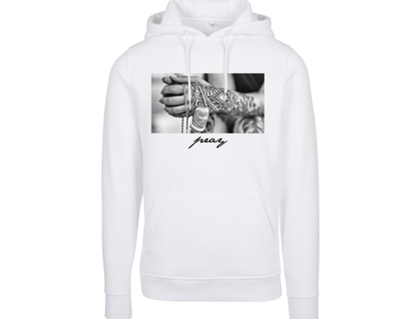 Sudadera con Capucha de Hombre MISTER TEE Pray Blanco (XS)