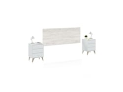 Cabecero con mesitas Sweet Blanco Artik (Blanco Mate) – Blanco Velho 160(cabezal)/40 (mesita)/34(cajón) x 60(cabezal)/56(mesita)/10(cajón) x 2,5 (cabezal) / 33,5 (mesita) / 25 (cajón) cm