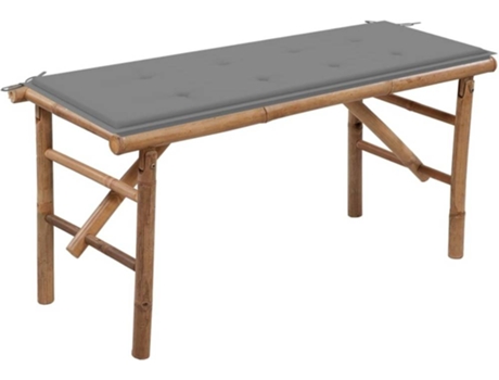 Banco de jardín VIDAXL Gris Bambú (118x38x45 cm)