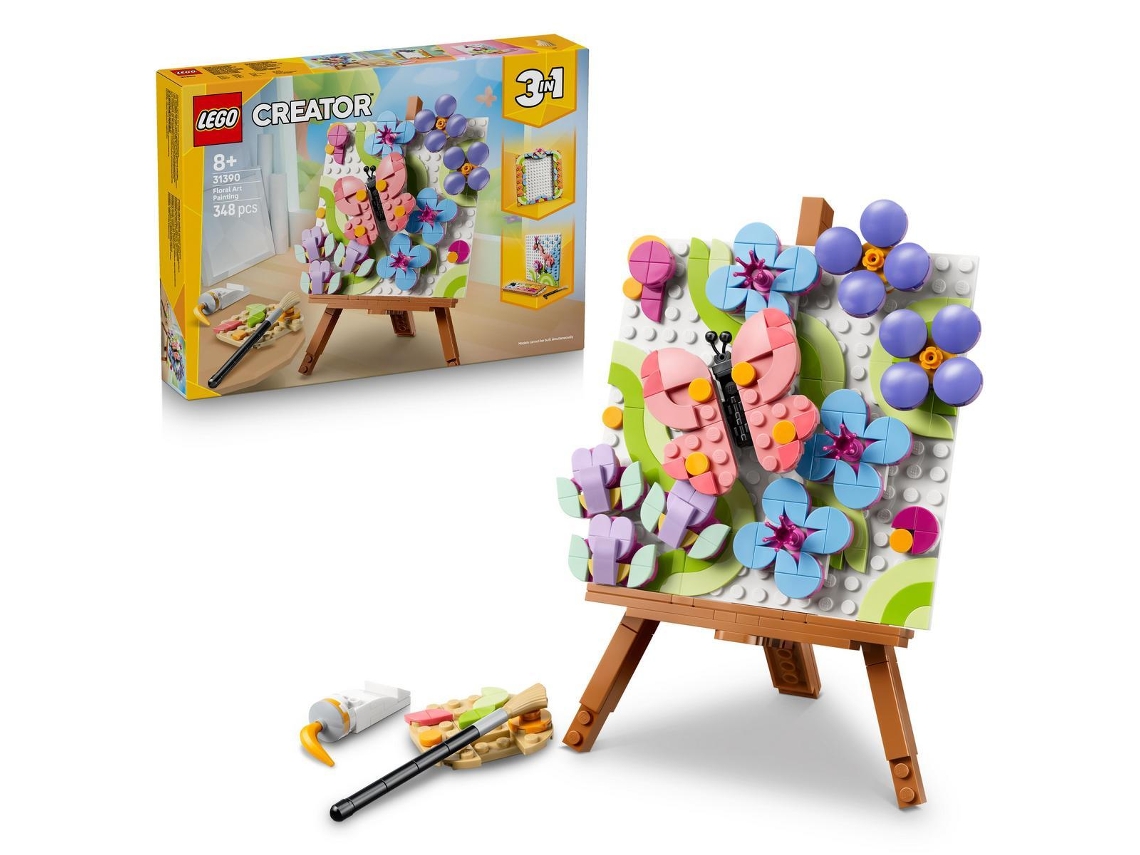 Lego® 31390 Creator 3 em 1 Brinquedo de Pintura de Arte Floral Decorativa