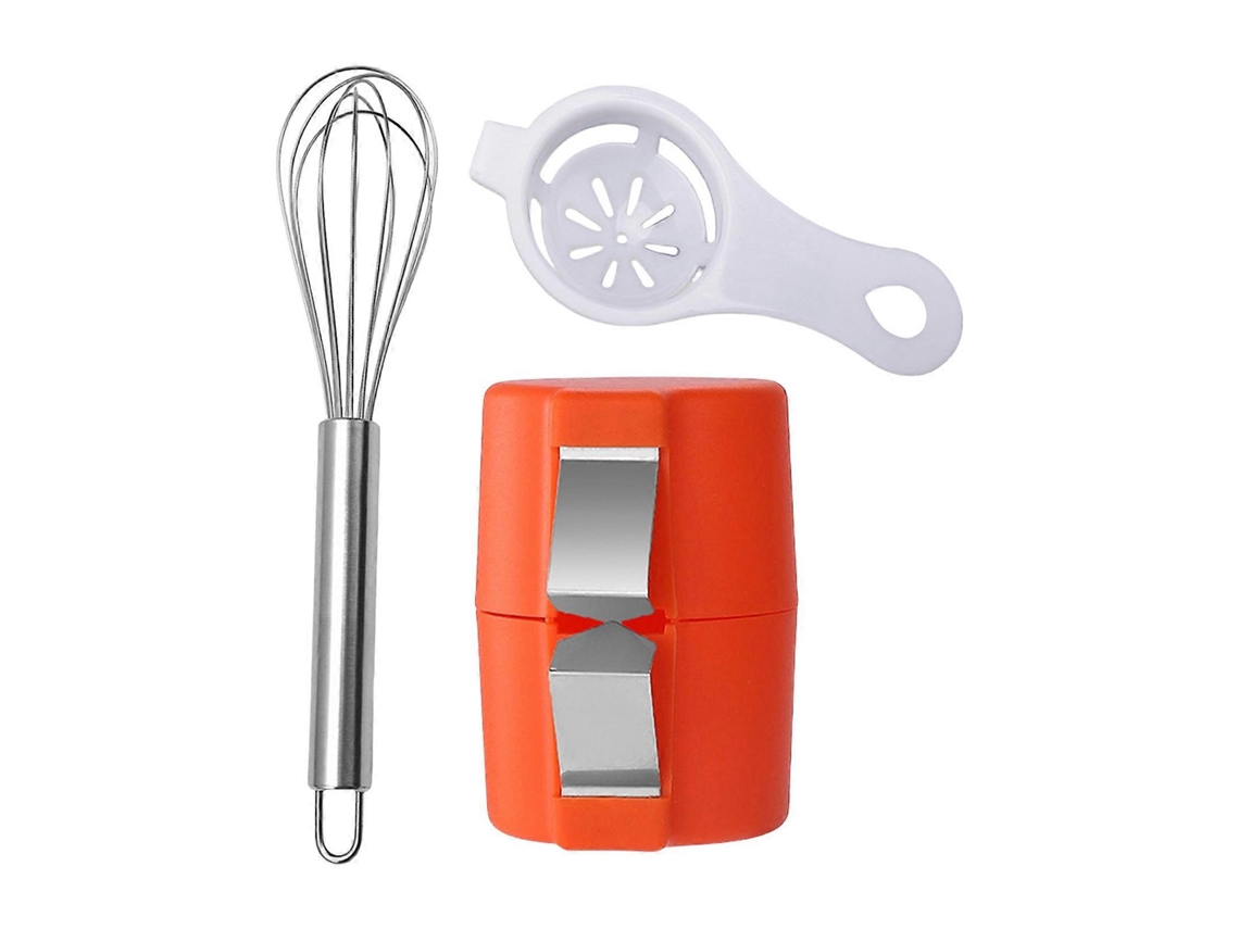 Juego de 3 utensilios para cocinar huevos: batidora, pelador y abrehuevos. Rosewell (amarillo)