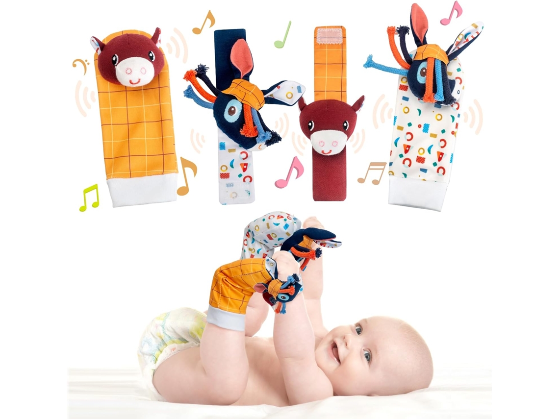 Calcetines Con Sonajero Para Bebé, Juguetes De 3 A 6 A 12 Meses, Juguete De Aprendizaje Para Niña Y Niño, Henten Home