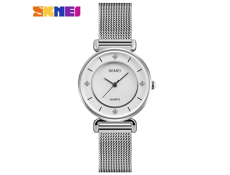 Reloj de pulsera para mujer, relojes de cuarzo para mujer, relojes analógicos impermeables para estudiantes, plateado, estilo malla LUUCOZK