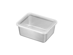 2 Cajas De Acero Inoxidable Para Conservar Alimentos Frescos - Caja Pequeña (tapa Transparente * Acero Inoxidable 201)