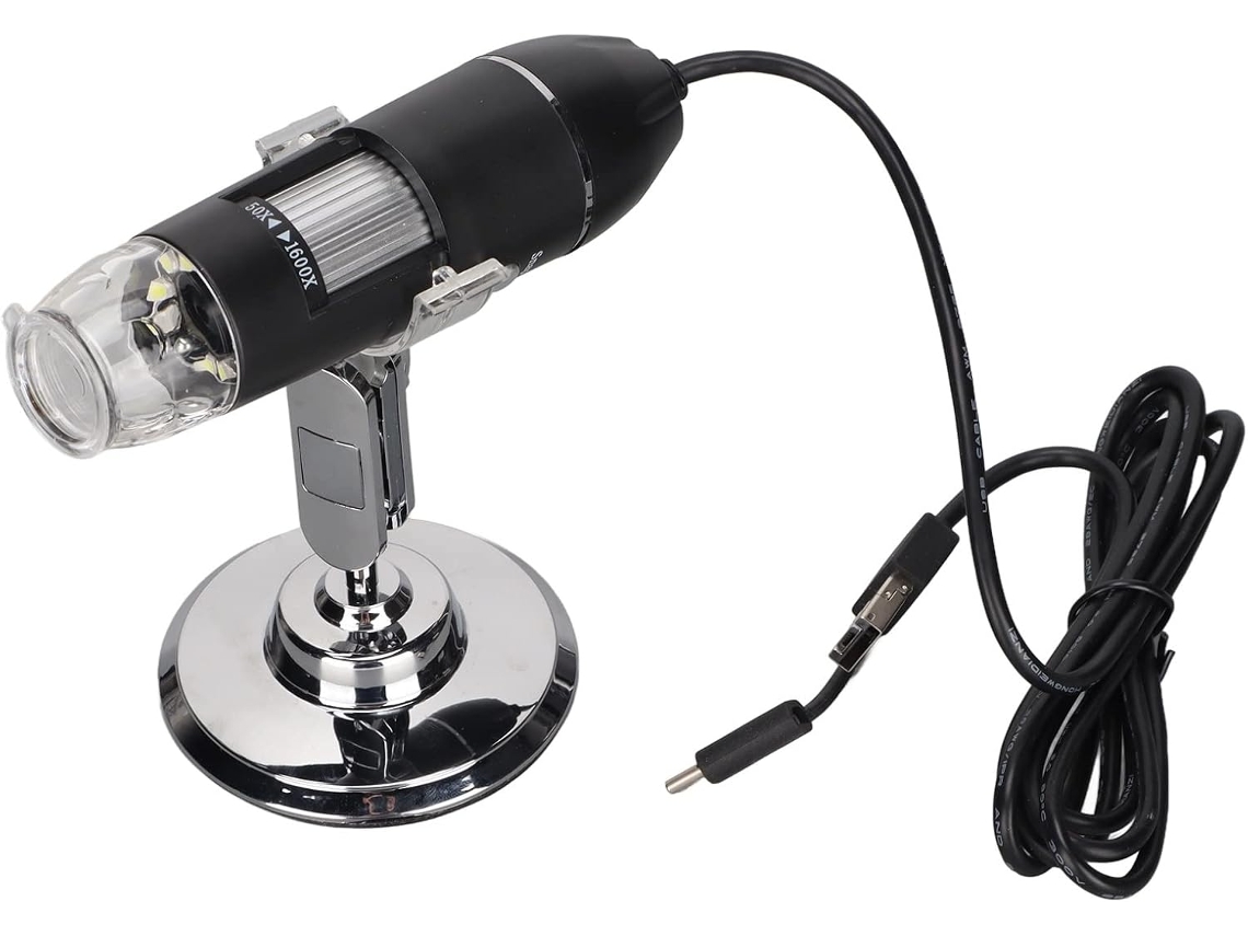 Microscopio Digital De 3 Pulgadas Con Usb, 8 Led, Tipo C, Aumento De 50x A 1600x.