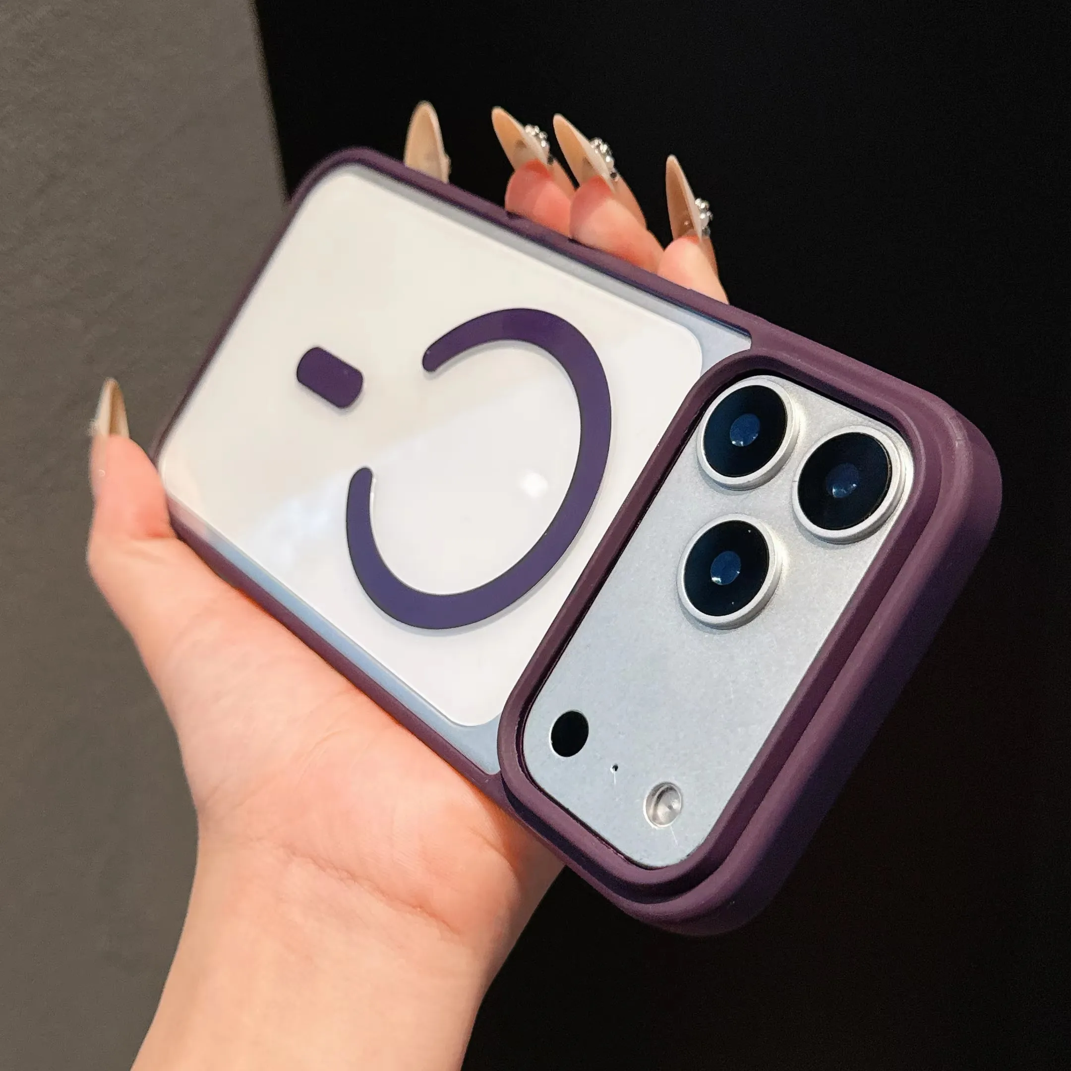 (iphone 13 Mini, Morado Oscuro) Compatible Con Funda Protectora Magsafe Y Cubierta Trasera De Acrílico.