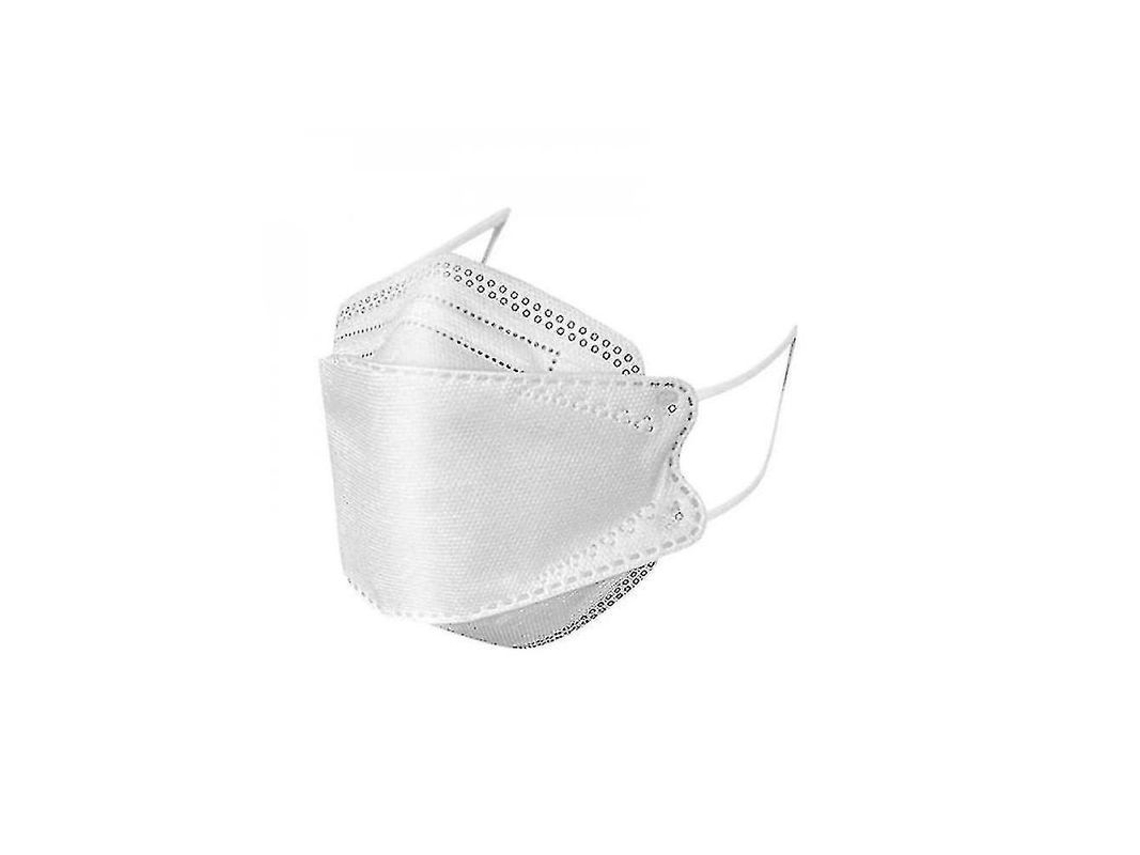 100 Mascarillas Desechables Adulto 4 Capas Ajustable Correa Nariz Transpirable ik 50 Piezas Blanco