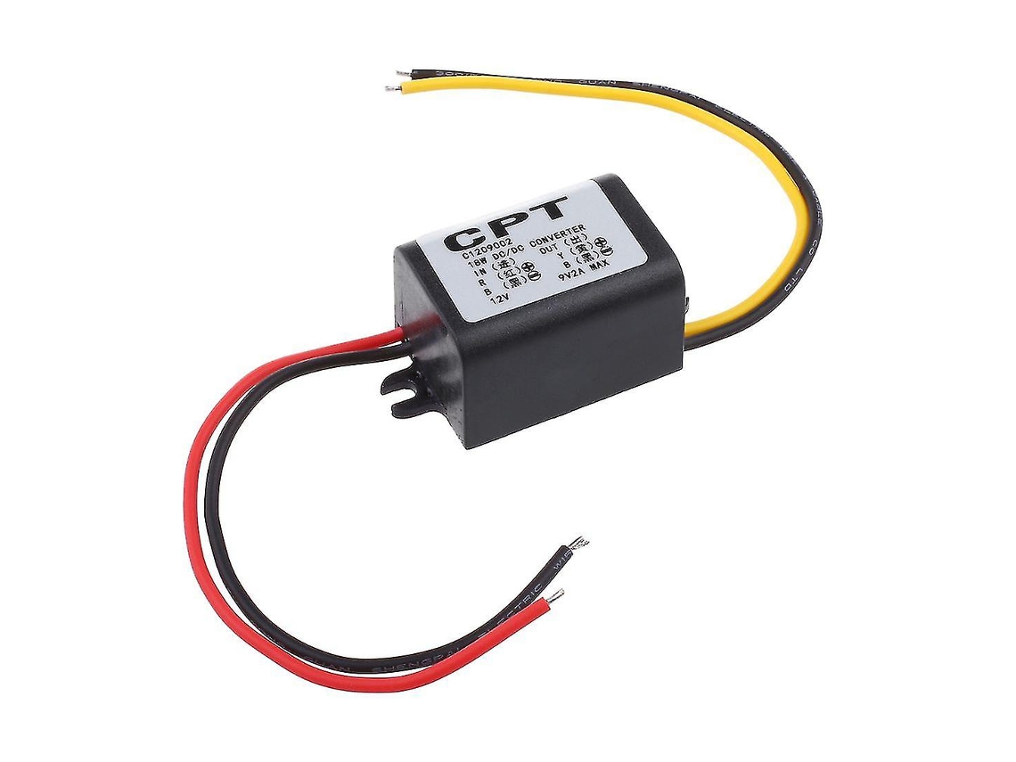 Módulo Convertidor Dc-dc 12v A 9v Regulador De Voltaje De Alimentación 3a Plástico Impermeable Negro
