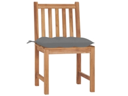 Juego de 2 sillas de jardín con cojines de madera maciza de teca MAISON EXCLUSIVE (2 uds.)