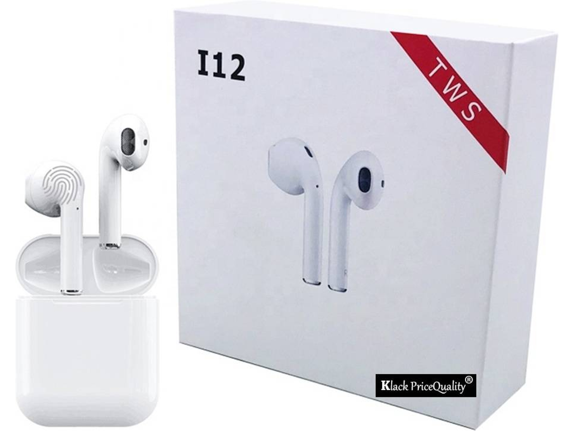 Auriculares Bluetooth True Wireless KLACK T00197 (In Ear - Micrófono - Blanco)