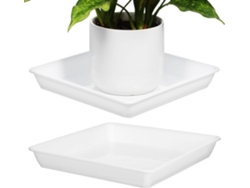 Juego De 2 Platillos Cuadrados De Plástico Blanco De 22x22 Cm Para