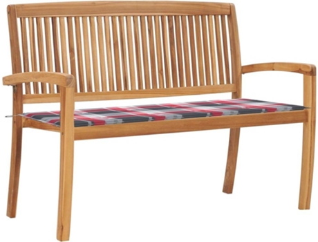Banco de exterior VIDAXL Marrón Teca (128.5x57.5x90 cm)