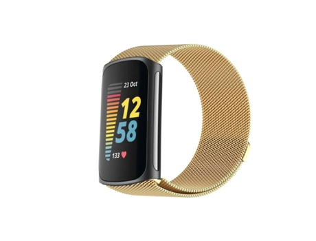 Correa Pulsera Milanese Mesh para Fitbit by Google Charge 5 Gold