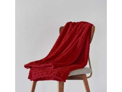 Manta de punto larga de felpa burdeos 160*220cm-BOD HOME
