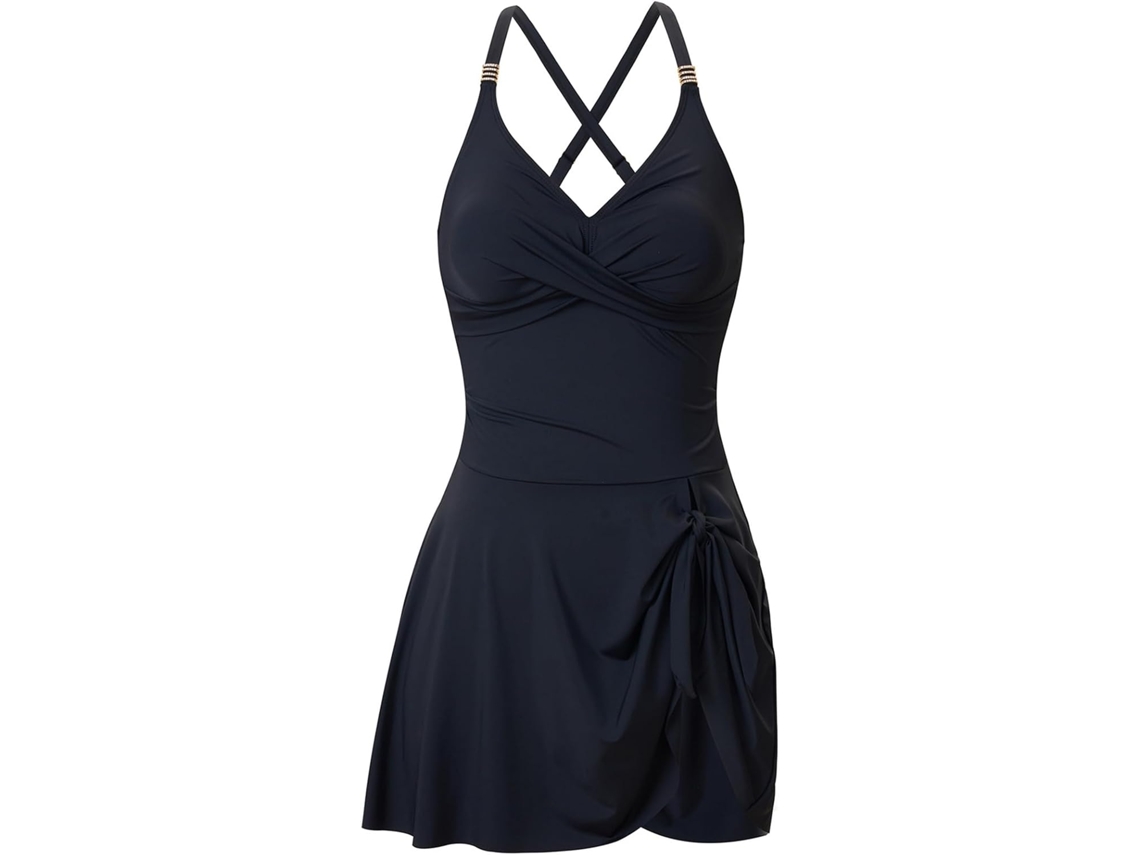 Traje De Baño De Mujer Con Escote En V Y Tirantes Ajustables - Elegante Bikini Con Braguita Fruncida