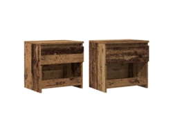 Maison Exclusive - Mesitas De Noche 2 Uds Madera Contrachapada Madera Vieja