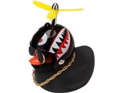 Bjww - Patito negro con casco - Decoración exterior suave y versátil para motocicleta, dormitorio y salpicadero del coche.