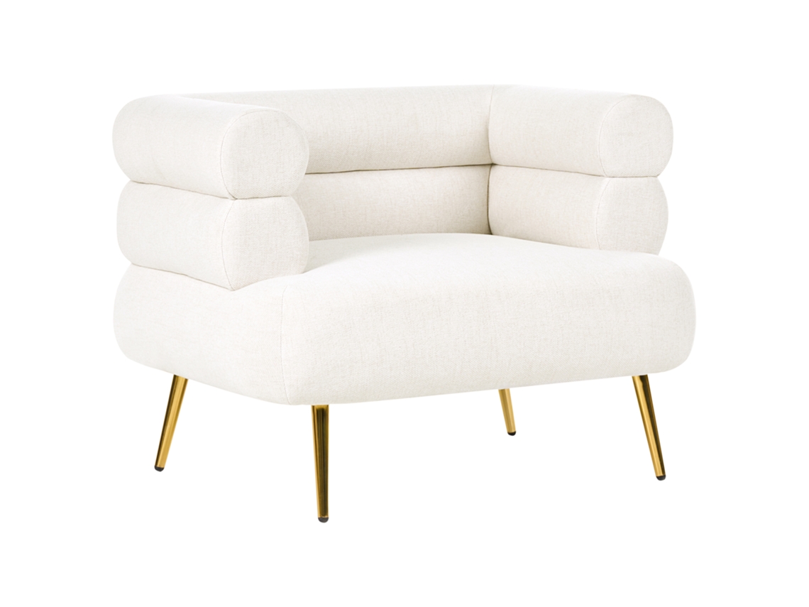 Poltrona Beliani Bovik De Tecido Branco 86x74x68