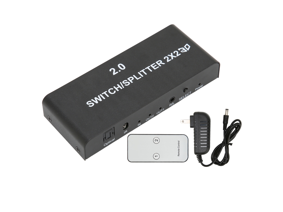 Divisor De Interface Multimídia Hd 2x2 4k 60hz Comutador De Vídeo 2 Entradas 2 Saídas Transmissão De Sinal Plug Us 100‑240v