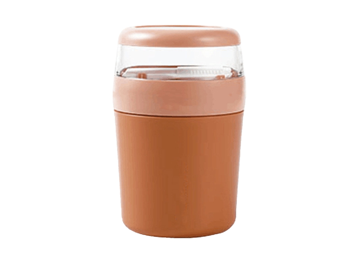 Tarro De 500 Ml Para Avena Nocturna Con Tapa Y Cuchara Para Avena Casera Con Naranja.
