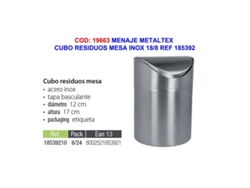 Menaje metaltex cubo residuos mesa inox 18-8 ref 185392