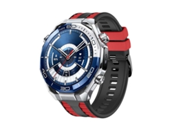 Bracelete Para Huawei Watch Ultimate 2 - Silicone Bicolor - Grãos Verticais Preto E Vermelho