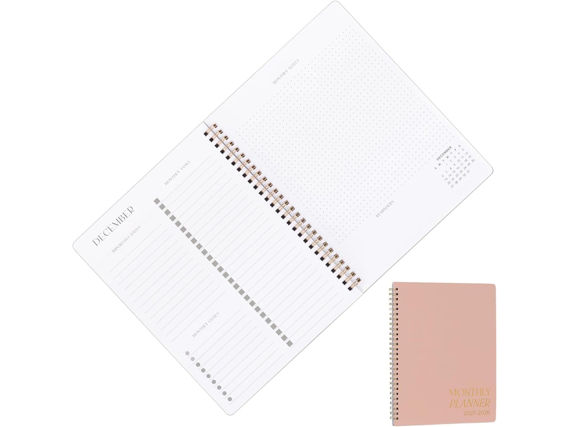 Agenda Mensual, Planificador Y Cuaderno Mensual Estético, Organizador De Horarios Conciso Y Práctico Para