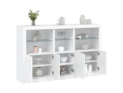 Aparador | Mueble De Comedor | Buffet Con Luces Led Blanco 162x37x100 Cm Wsd349988