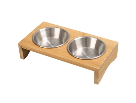 Juego De Platos Para Salsa De Aperitivo De Acero Inoxidable Con Bandeja De Madera - Bandeja De Madera De Bambú (Plata) JEIIBRZUI