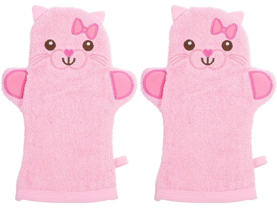 Manoplas De Baño De Algodón Con Forma De Animal Para Bebé, 2 Unidades