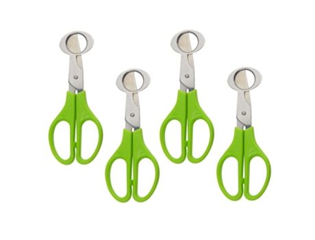 Cortador de huevos de 4 piezas herramienta de tijeras de cocina para huevos, separador de cortadores de cáscara de huevo de codorniz, verde
