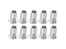 Mini foco LED empotrable de 1W con controlador 100-265V A+ Plata Luz blanca fría 10 unidades