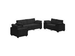 Maison Exclusive - Juego De Sofás Con Cojines 3 Piezas Terciopelo Negro